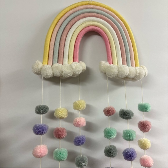 Artisanal Other - Handcrafted Hanging Decor Rainbow Pom Poms Made in Peru